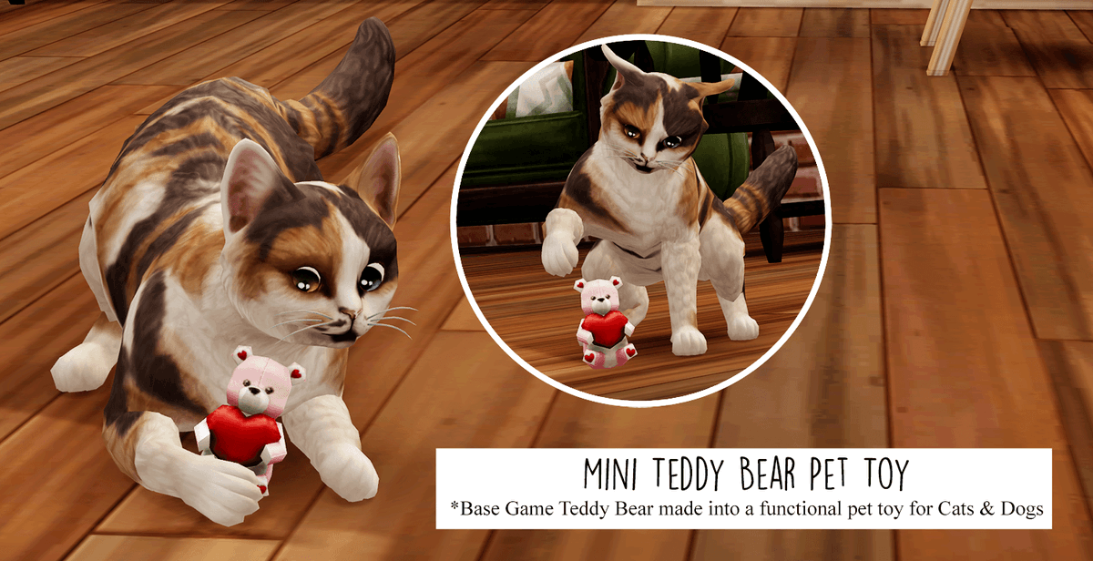 AgeofSims's tweet image. Teddy Bear Sims 4 Pet Toy | Sims 4 Cats and Dogs required.

Get it here for free: curseforge.com/sims4/build-bu…

Would love to see screenshots of your dogs/cats, playing with this teddy bear toy! 😀

#thesims4 #sims #sims4catsanddogs #thesims #sims4cc #ts4