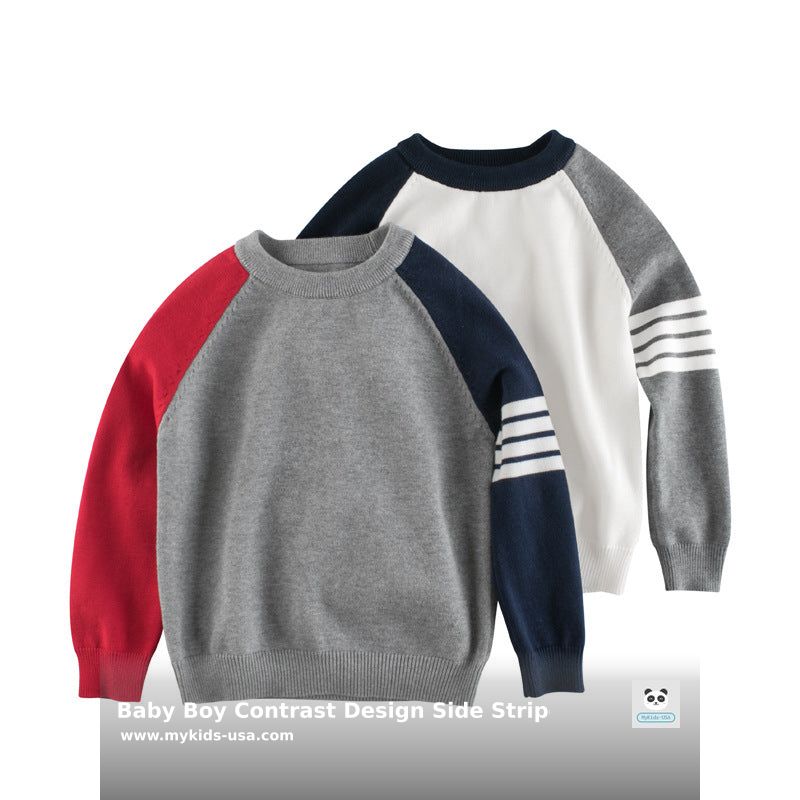 MyKidsUSA1's tweet image. Keep your little one cozy &amp;amp; stylish this winter with our Baby Boy Contrast Design Sweater! ❄️👶 Featuring a classic western look with bright side stripes, it's perfect for any outing. Sizes 12M-10Y. Get it now for $44.99! #BabyBoyFashion #WinterStyle shortlink.store/n1pmogrzwzre
