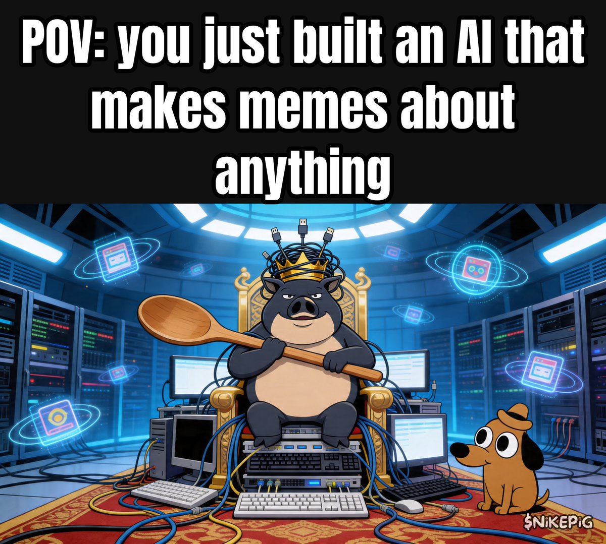 if memes were easy, everyone would be making them.

$NIKEPIG meme maker — shipping soon.

meme making is a multifaceted art — creativity, graphic design, writing, character consistency, humour theory. we built an engine that runs all five at once.

what it kills:
→ AI slop