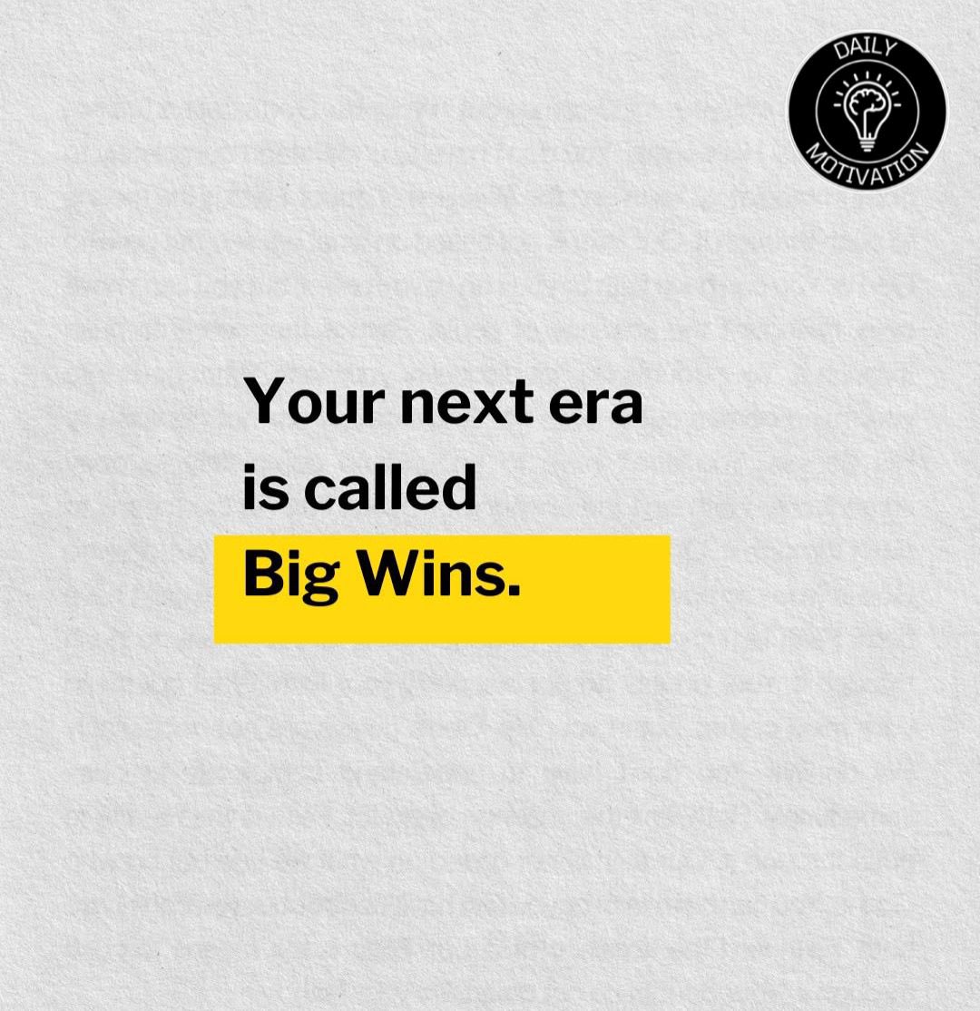 DailyMotivPro's tweet photo. Big Wins

React “ 🏆 “ if you agree. https://t.co/Kcr8uCtVjU