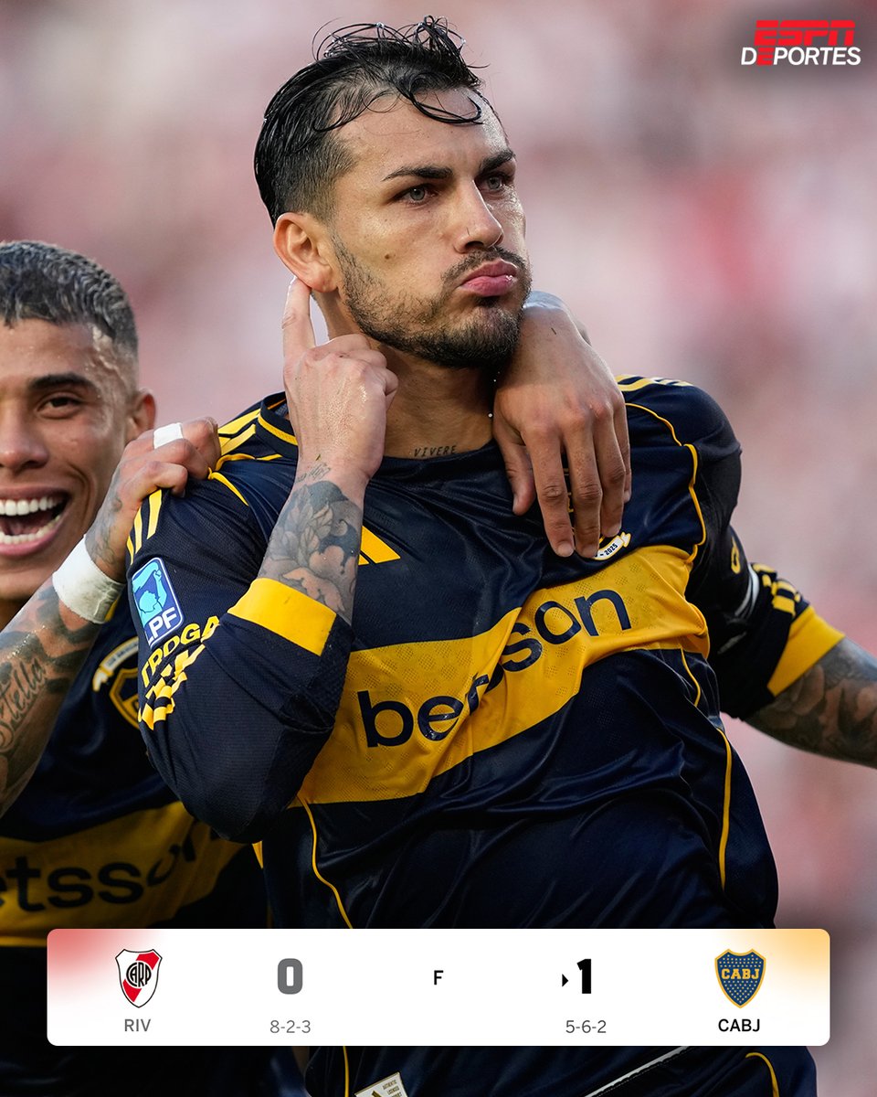 Con gol de Paredes, Boca derrotó a River a domicilio 👀🔵🟡.