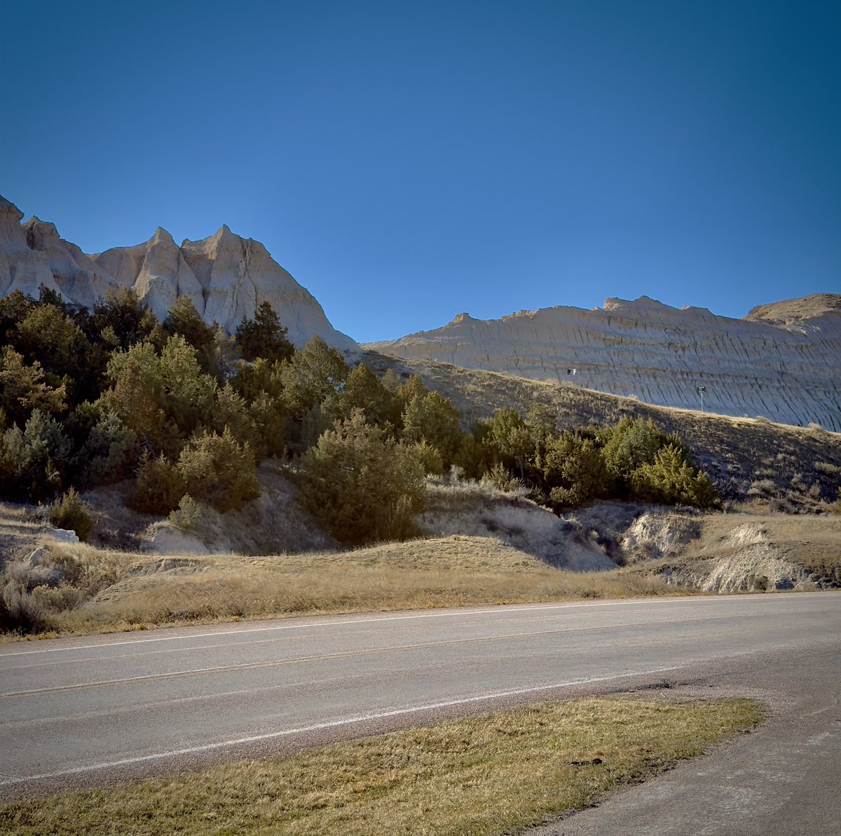 WipfWX's tweet image. Roadway to Heaven 📍South Dakota ⏰3:54 PM 🗓️03-20-26 #trees #hills