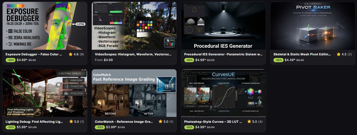 ignawirethings's tweet image. Last hours of spring offers! 
50% off all of my products.

fab.com/sellers/Exposu…

#UnrealEngine #UE5 #GameDev #TechArt #Lighting #LevelDesign #GameTools #IndieDev