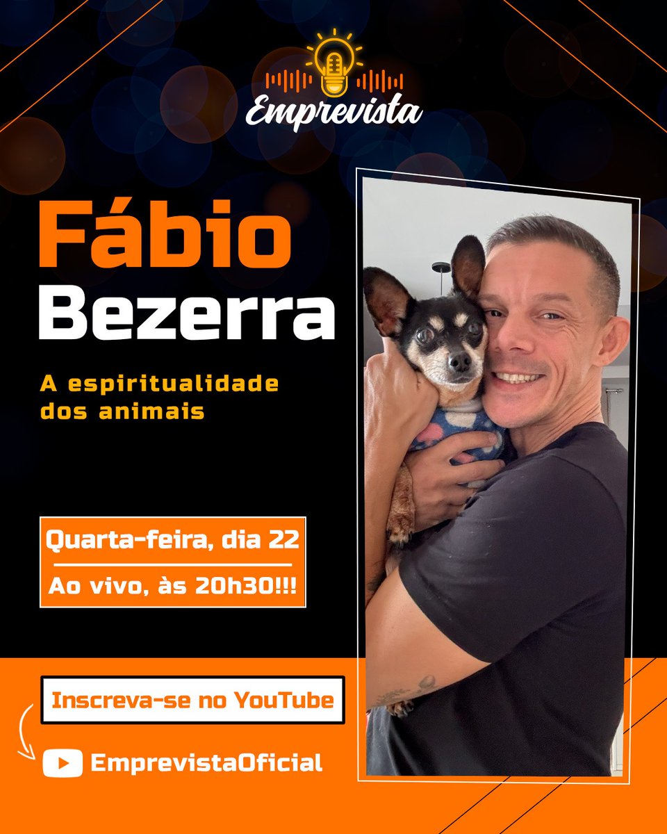 Emprevista_ofc's tweet image. Vamos receber Fábio Bezerra para um papo profundo, sensível e sem filtros sobre a espiritualidade dos animais.🐾

Existe conexão espiritual entre humanos e animais?

📅 22 de abril ⏰ 20h30

youtube.com/watch?v=ugmKGw…

#espiritualidadeanimal #pets #petlovers #gato #cachorro