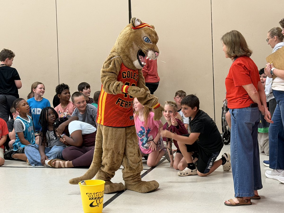 CFECougars's tweet photo. TCAP Pep Rally…we’re ready! 🏆😎🤩 Fifth grade takes home the spirit stick! 🔥 https://t.co/0SIIj6vNLv