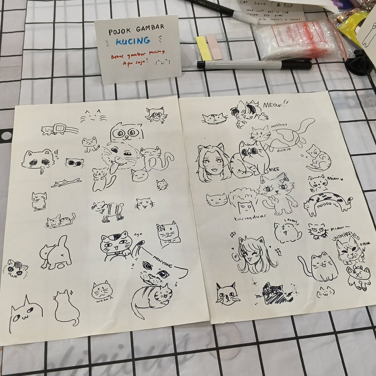 greycatto's tweet image. otsu comipara 6! 
thank you for visiting our booth and drawing here~ 🩵

#comipara6 #kucingkecebur #freedraw