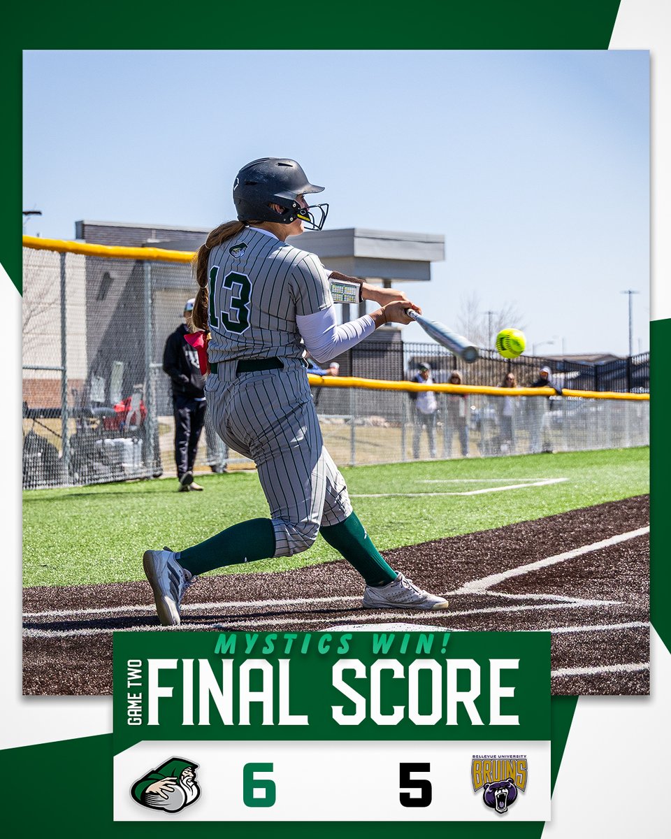 BSCMystics's tweet photo. 🥎 THAT'S A WINNER!

Down two in the bottom of the seventh, the Mystics rally for three runs to walk it off!

Brie Wrangham provides the game-winning hit!

#GoMystics https://t.co/7XDD1BIn2G