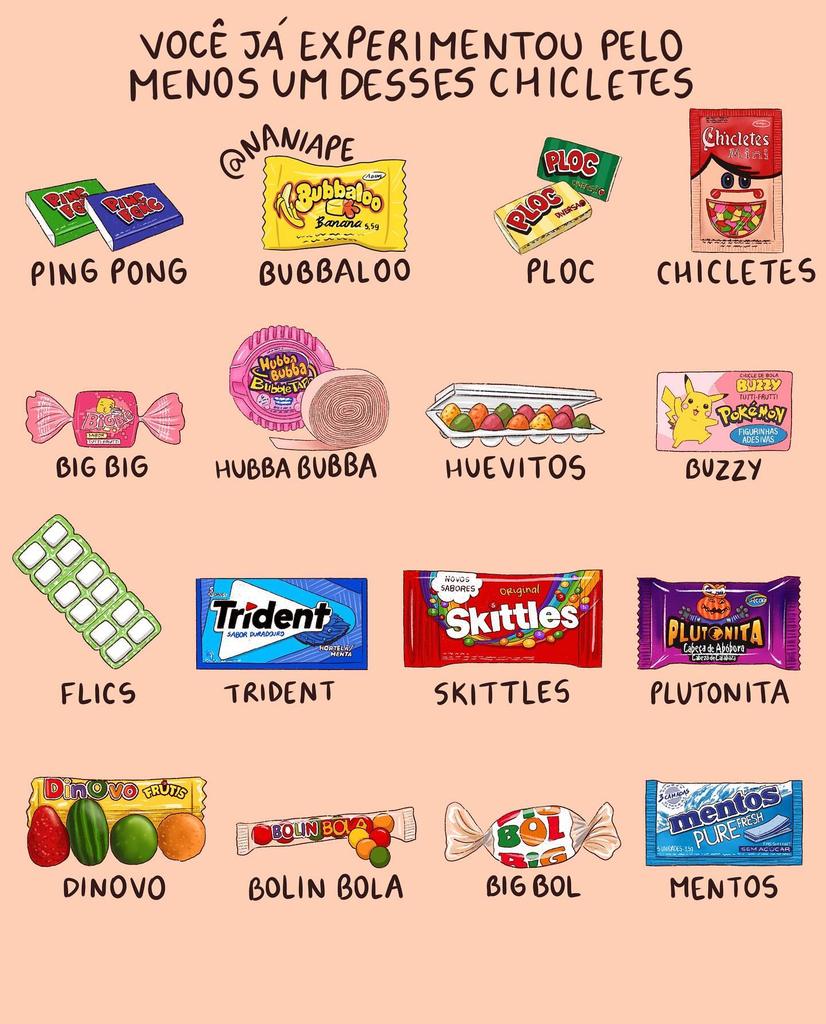 Os melhores chicletes de todos os tempos!
Se faltou algum clássico, comenta aqui 👇🏾