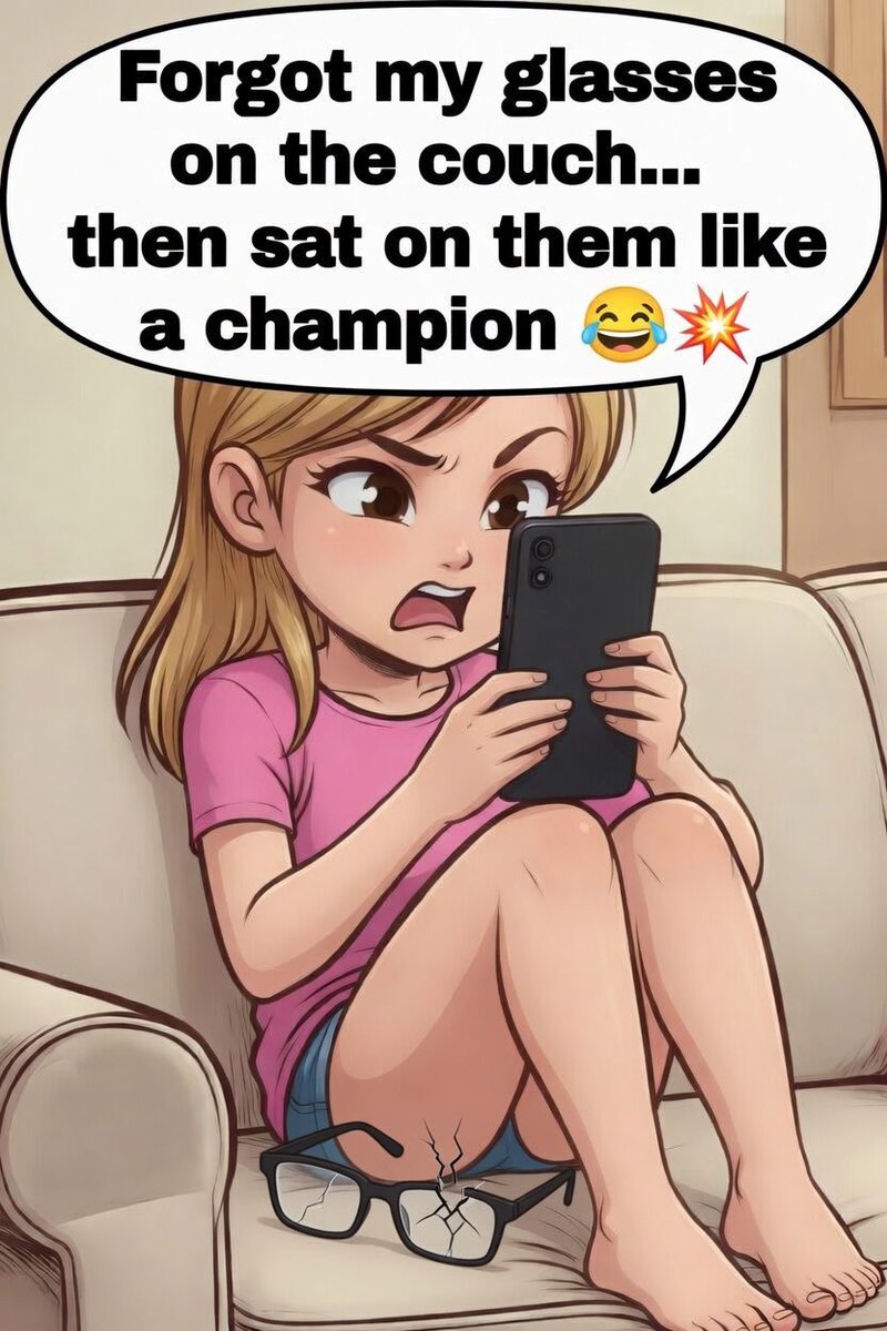 LucyAna06041142's tweet image. Note to self: 
Never leave your glasses on the couch again 😭
Especially when you sit on them like a champion 💥

#GlassesProblems #Fail #Oops