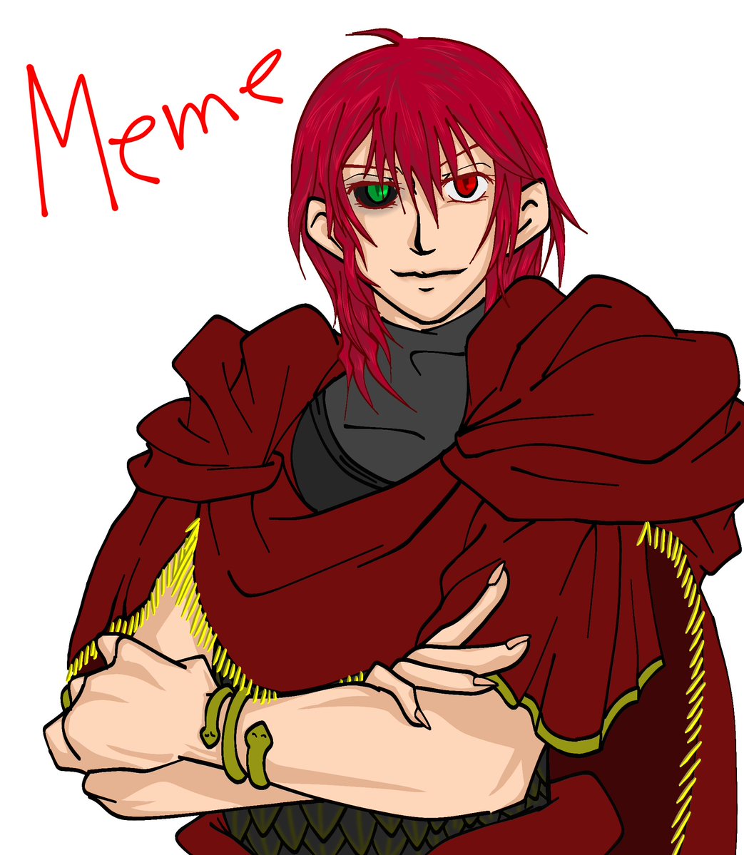 <a href="/KittenLeons/">✨🐍ＳＥＶＥＮ🐍✨</a> ちょっと成長した兜無しのメメ。
…今描いた🤣
もっと詳しく(全身絵等)描くから、もう少し待ってね👋
左腕の腕輪は、お母さんがメスメルから貰った指輪と同じデザイン腕輪を着けてる。

…メスメルと同じ兜を着けてるのは、この子の分岐した世界線(メスヴァールと出会った世界線)で重要だからだ☝️