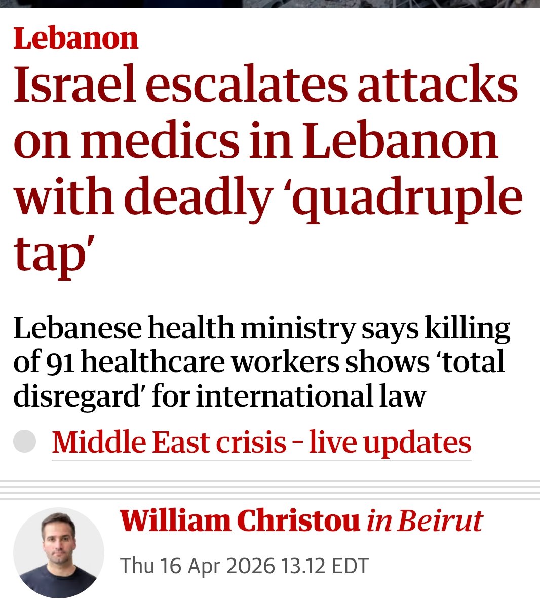 DrewTCorbin1's tweet image. #Genocide ALERT ⚠️ 📢

Zionist war criminal #Netanyahu &amp;amp; the Zionist Israeli terrorist/genocidal regime now doing in #Lebanon what they did in #Gaza....massacring healthcare workers to stop them from treating the wounded &amp;amp; sick.