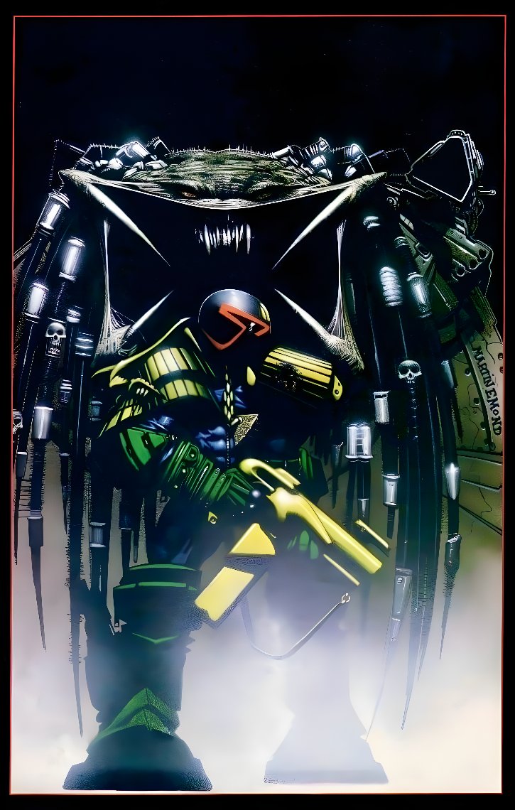 Judge Dredd vs Predator. Art by Martin Emond #2000AD