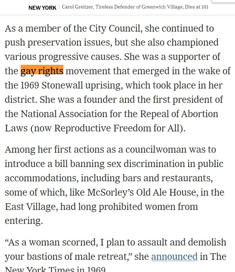 MichaelPetrelis's tweet image. #AIDS omitted: weak @nytimes NYC pol Carol Greitzer's obit. #HIV ravaged her district, no friend to #LGBTQ folks.

@RichSandomir @SherylNYT @adamnagourney @stuartenyt @pozmagazine @TheAdvocateMag @GayCityNews @AndyHumm1 @FAIRmediawatch @CityAndStateNY @LindseyBoylan @gothamist