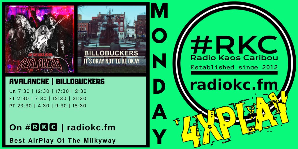 RadioKC's tweet image. ▂▂▂▂▂▂▂▂▂▂▂▂▂▂
10min To 3rd #MONDAY 𝟰𝘅𝗣𝗟𝗔𝗬𝗦

🔴Avalanche
🔴@BILLOBUCKERS

⬇️Details⬇️
🌐 fb.com/RadioKC/posts/…

on #🆁🅺🅲 📻 radiokc.fm
▂▂▂▂▂▂▂▂▂▂▂▂▂▂
