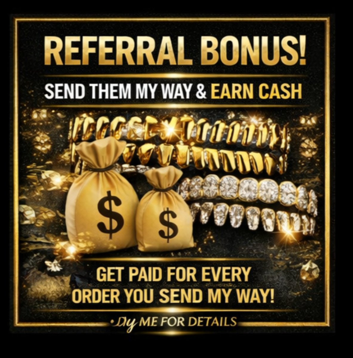Kingdavid4real_'s tweet image. 😎🦷
Gold Kilos Grillz just launched our OFFICIAL Affiliate Program.
If you know people who want gold teeth…
why you not getting paid for the referral?
DM “AFFILIATE” to join.
Let’s turn influence into income. @GoldKilosGrillz #GoldKilosGrillz #AffiliateProgram #HustleSmart