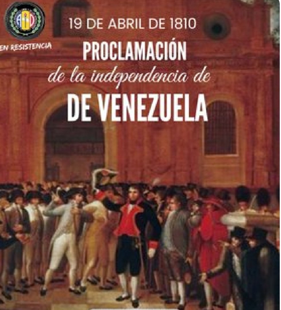 El interinato de Delcy y Diosdado y muchos venezolanos no se acordaron qué cada 19 de abril se celebra el aniversario de la declaración de la independencia de Venezuela....Los chavistas no quieren saber nada de independencia...Son apatridas.