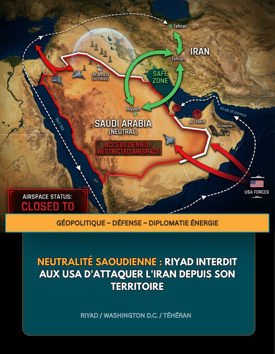 〈🇸🇦 サウジの中立性：リヤドは米国による自国領からのイラン攻撃を禁止へ〉
