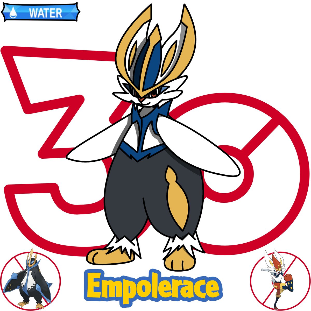 Nerdalachia's tweet image. Pipunny, Rablup, and Empolerace #pokemon #fakemon #fusion #fanart