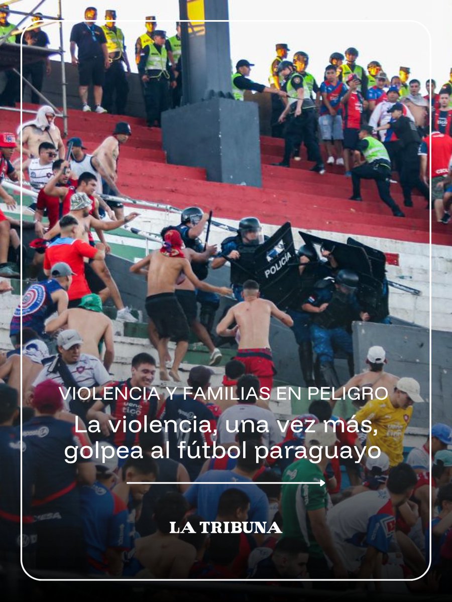 TribunaParaguay's tweet photo. Violencia y familias en peligro 🏟️💔

Lo que debía ser una fiesta deportiva se vio empañada por gravísimos disturbios protagonizados por barras bravas en Gradería Norte. Las imágenes captan momentos de terror donde mujeres, niños y familias enteras quedaron atrapados en medio del caos.

La violencia, una vez más, golpea al fútbol paraguayo. 

#LaTribuna #LaTribunaParaguay