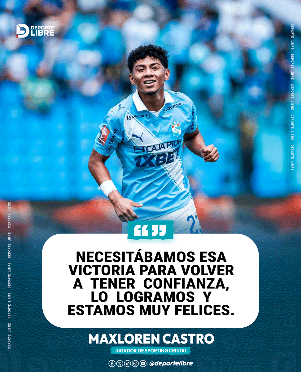 DeporteLibre_Pe's tweet image. Maxloren Castro 🇵🇪, jugador de Sporting Cristal, habló tras el triunfo ante UTC ⚽🔥

#SportingCristal #UTC #MaxlorenCastro #Liga1 #FútbolPeruano #Liga1Max