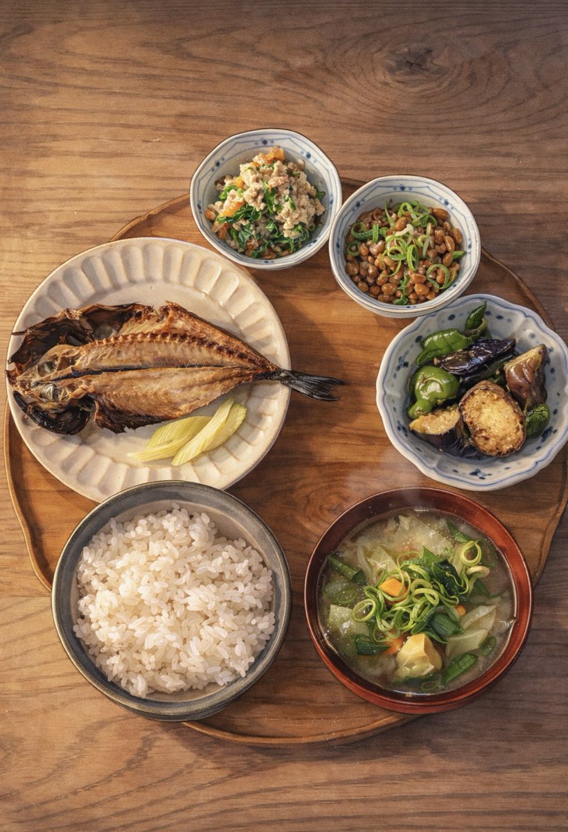 おはよう🧸🌲月曜日

朝ごはんは、鯵の開き定食🐟🐟

白和えと、茄子とピーマンの鍋しぎも美味しいよ😋
