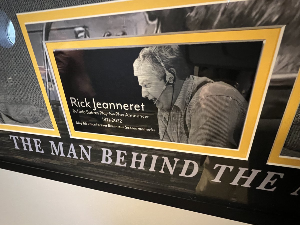 ByMHarrington's tweet image. I note a tremendous addition to the press on the wall outside the TV booth. #RIP #legend #Sabres