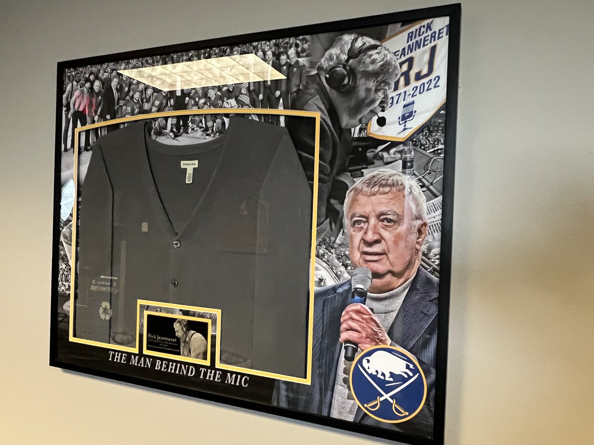 ByMHarrington's tweet image. I note a tremendous addition to the press on the wall outside the TV booth. #RIP #legend #Sabres
