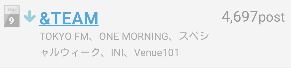 a_2morrow's tweet image. 毎日芸能人ランキング（2026.04.19〜2026.04.20）
9位↓「&amp;amp;TEAM」4,697 post
→tsuiran.jp/talent/daily?t…
#ついラン調べ 
#andTEAM