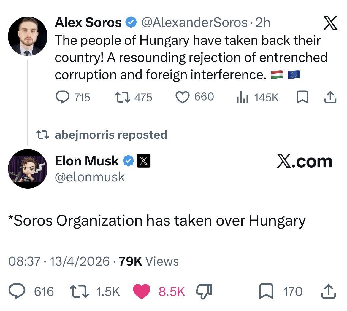 pr0truth's tweet photo. @HungaryBased And now a Soros is happy that Magyar is PM

Help me make sense of this https://t.co/PZSqJbuEQc
