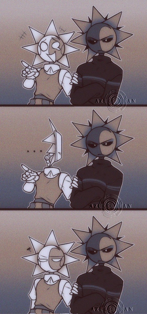 azuli_bean's tweet image. i wanted to do this trend
i was gonna put clipsy but i realized I havent drawn these two in a  bit

#art #eclipse #trend #sams #eaps #sunrise #fnaf #fnafsecuritybreach