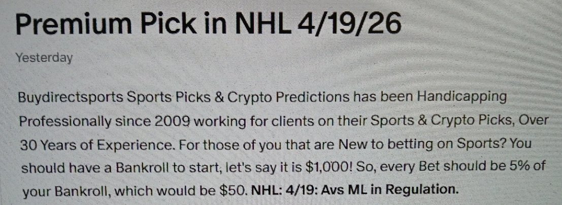 Buydirectsports's tweet image. Another 1-0 day in #NHL #CashIt Sent to Clients Yesterday! You Know we got the #Receipts👇 #X #GamblingX #CryptoX #SportsBetting #SportsGambling #TimeStamped #Proof #Documented 100% #Transparent Join:👉patreon.com/Buydirectsports