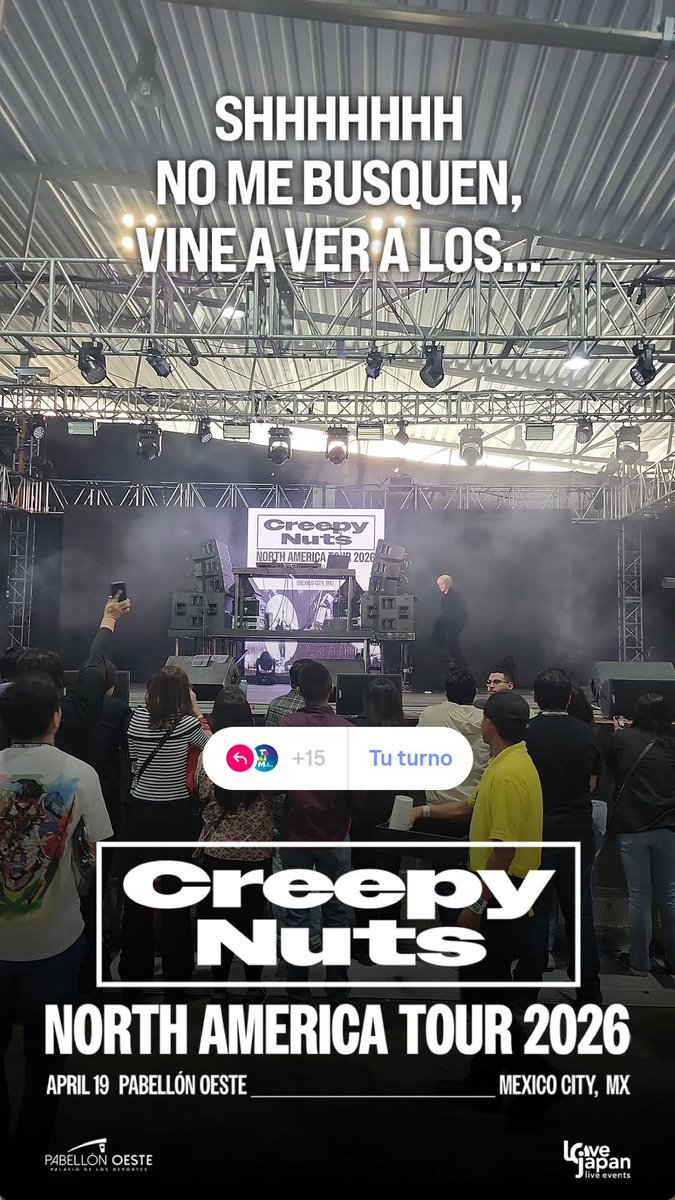 TadaimaMx's tweet image. Está noche será increíble. 🌰🫶🏻🎶 #CreepyNuts
@LoveJapanMx