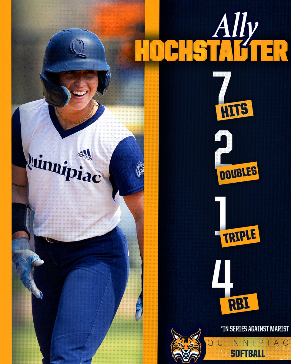 QU_Softball's tweet photo. Her name is Ally Hochstadter. But in Hamden we call her Al, and she hits for extra bases 🙌

#BobcatNation x #NCAASB https://t.co/hBcaguv0F5
