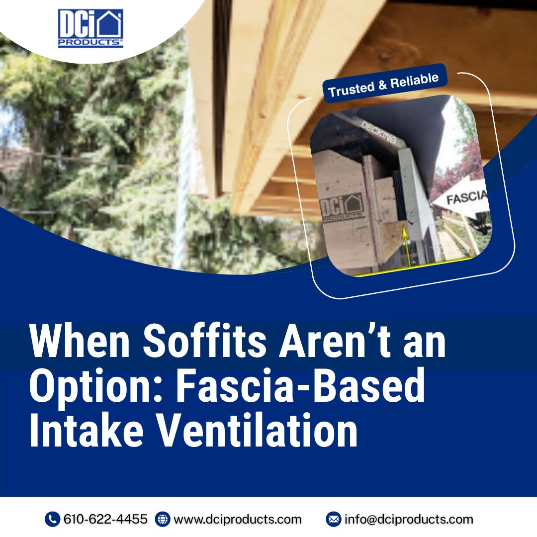 dciproducts's tweet photo. Not every roof has the space or design for traditional soffit ventilation. In many cases, fascia becomes the only practical location to introduce intake airflow.

Learn more at https://t.co/jBPdIOvMkt
📞 Call 610-622-4455 or email info@dciproducts.com 

#DCIProducts #FasciaVent https://t.co/eDP0XTX8yR