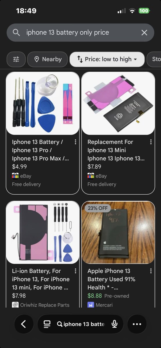 Shlomolevi7's tweet image. In NYC swapping an old #iPhone #battery costs $150+ while a new 13 14 even 15 sometimes is free with a port in. EU law fixes this by Feb 2027 requiring user replaceable batteries. Hopefully these standards reach the US to end repairs costlier than the phone #RightToRepair