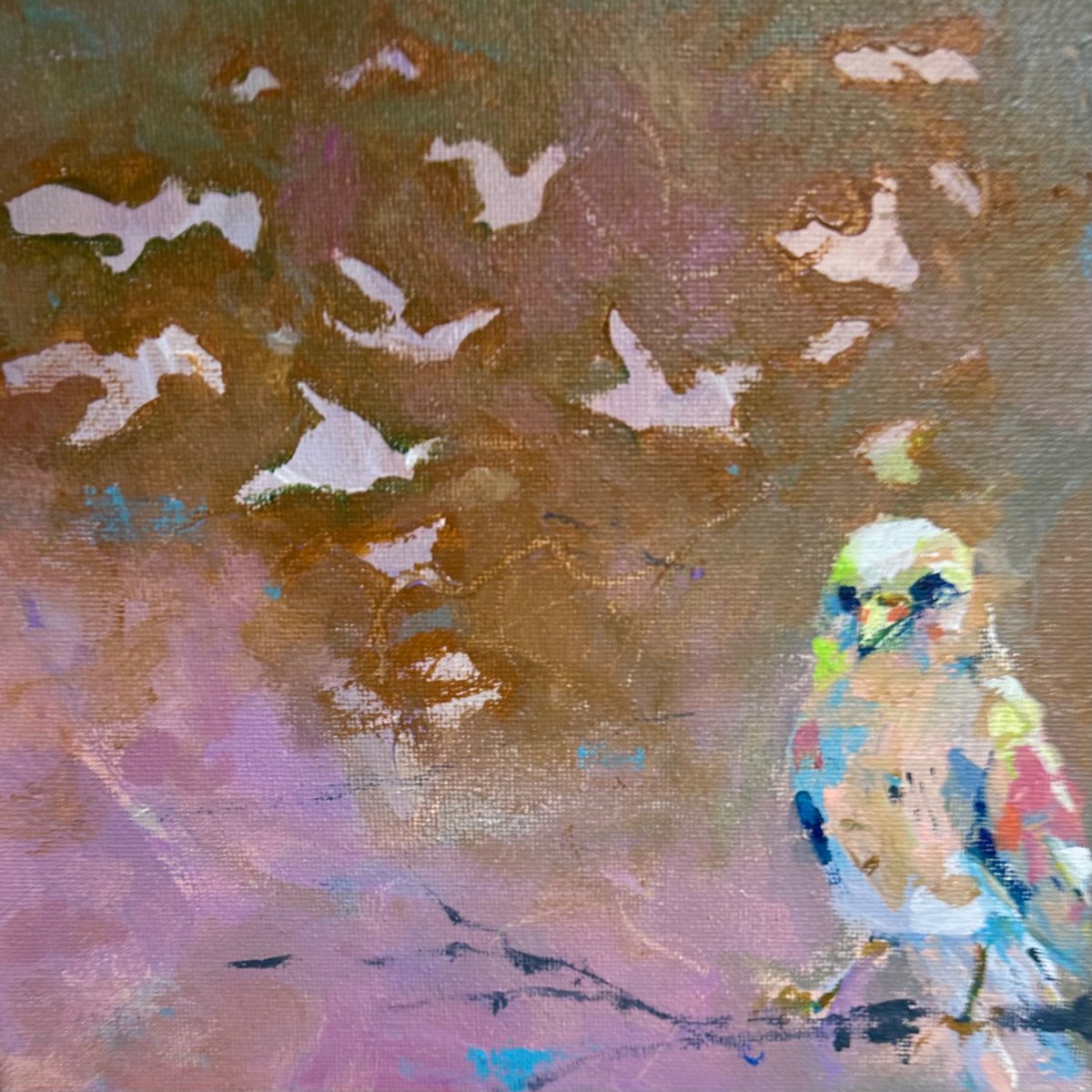 gail_borow81049's tweet image. "Loving these new color combinations in my latest bird series this weekend! Which one speaks to you most? Framed originals available at allartworks.com (shipped to you). #BirdArt #AbstractPainting #OriginalArt #ArtForSale #ImpressionistArt