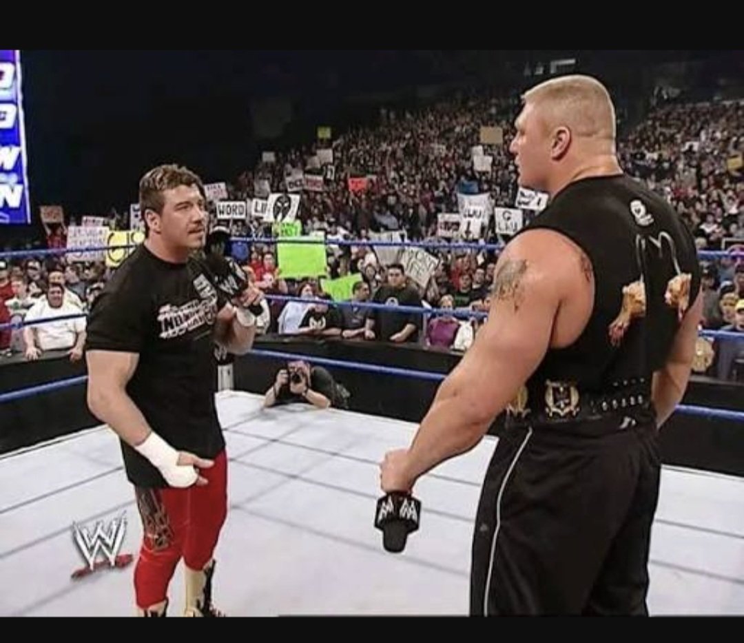 Lexiilou88's tweet photo. #EddieGuerrero was and still is my all time favourite wrestler and this will always be my favourite promo from him because brock brought it out of him, thank you brock for what I think was one of Eddie's best matches enjoy your well earned retirement #ThankYouBrock #Wrestlemania https://t.co/ORdHc4YYju
