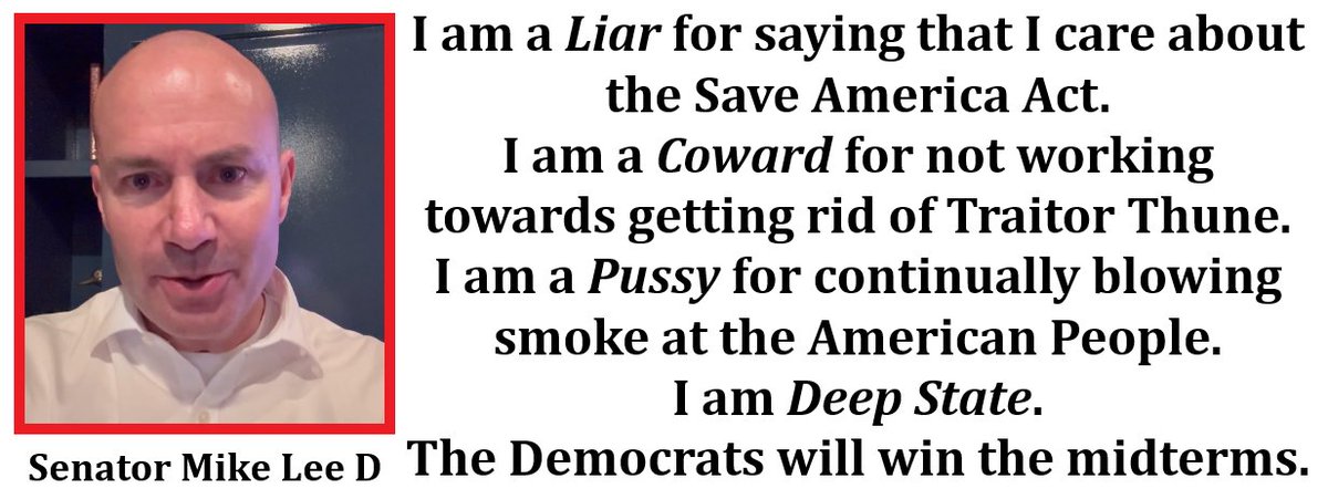 <a href="/BasedMikeLee/">Mike Lee</a> In this America not one voter will forget what a liar you are