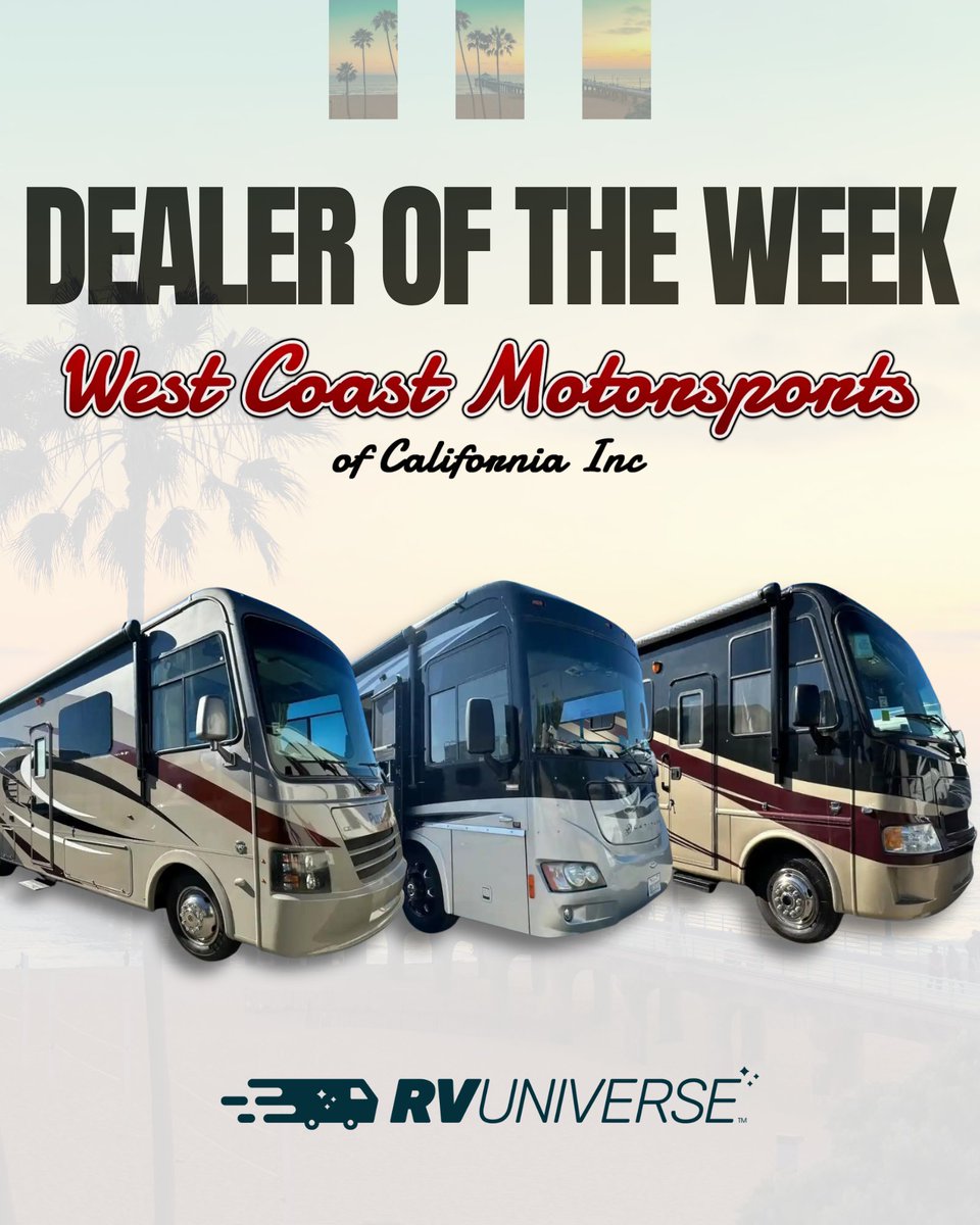 RVUniverse's tweet image. #DOTW - West Coast Motorsports of California

West Coast Motorsports of California offers you the finest cars, trucks, boats, RVs, trailers, and more at wholesale prices in Redlands, CA.

Check it out here: ow.ly/mM0e50YEwq5

#RVUniverse #DOTW