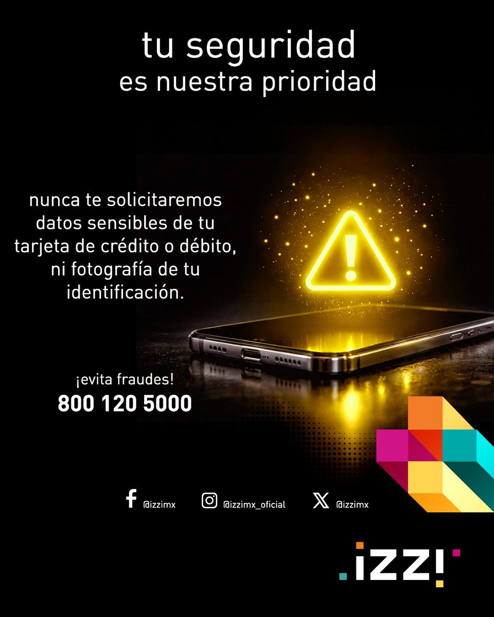 izzi_mx's tweet image. 🔎 Ante la duda, no compartas. 🤔​

Protege tus datos personales y evita fraudes.​
Recuerda: #izzi no solicita información confidencial por canales no oficiales.​

#izziTeCuida #AltoAlFraude