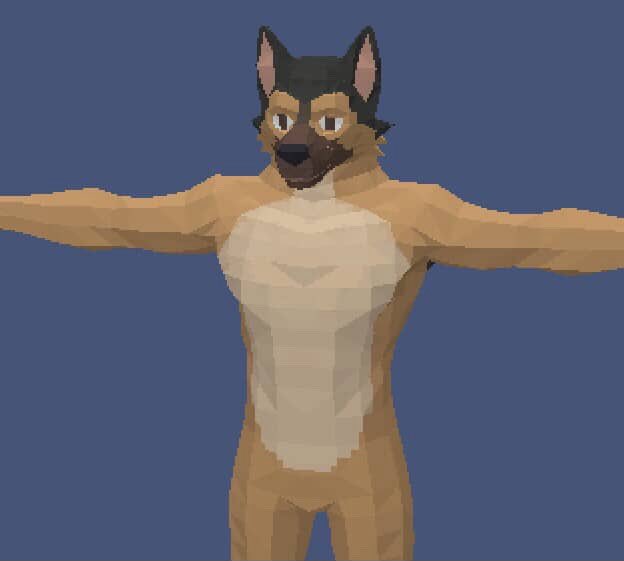 Poly 2d Furry Model Low poly model #furry #blender