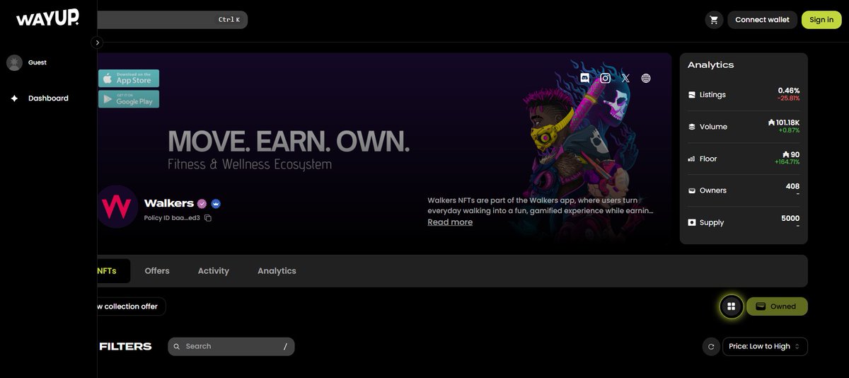 WalkersCNFT's tweet image. Hey Walkers 🚶‍♀️🚶🚶‍♂️

We’re excited to share that all Walkers collections are now listed and available for trading on @wayupio!

👉 wayup.io

Big thanks to the amazing Wayup team and @CashAnvil  for getting everything set up so quickly 💜

#cardano #walk2earn #NFTs