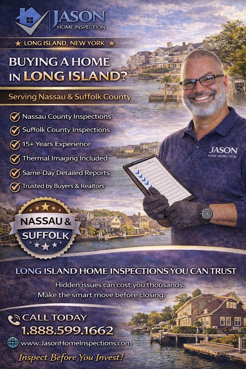 JEscoabar's tweet image. Proud to be Long Island’s #1 Home Inspector! With 20+ years of experience, I deliver comprehensive, easy-to-understand inspection reports—ensuring your investment is protected. Book your inspection today for peace of mind and trusted results. #HomeInspection