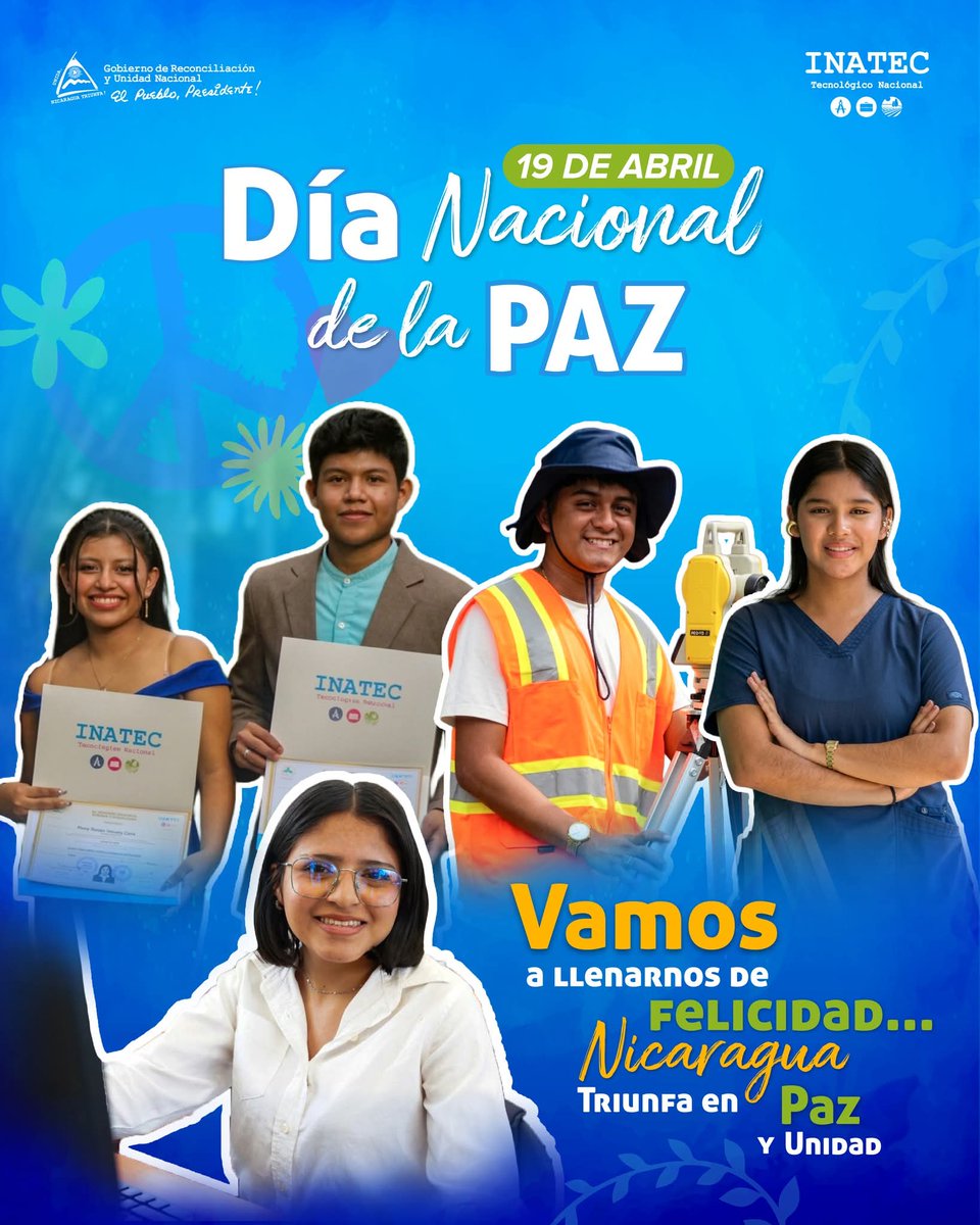 centro_manuel's tweet photo. 🕊️✨ En este 𝗗𝗶́𝗮 𝗡𝗮𝗰𝗶𝗼𝗻𝗮𝗹 𝗱𝗲 𝗹𝗮 𝗣𝗮𝘇, celebramos a una juventud que progresa y cumple sus sueños. ¡𝗔𝗯𝗿𝗶𝗹... 𝗽𝗮𝗿𝗮 𝗦𝗲𝗴𝘂𝗶𝗿 𝗩𝗲𝗻𝗰𝗶𝗲𝗻𝗱𝗼! con educación técnica y amor a la patria. 🕊️🇳🇮 https://t.co/PZEhGFqv7s