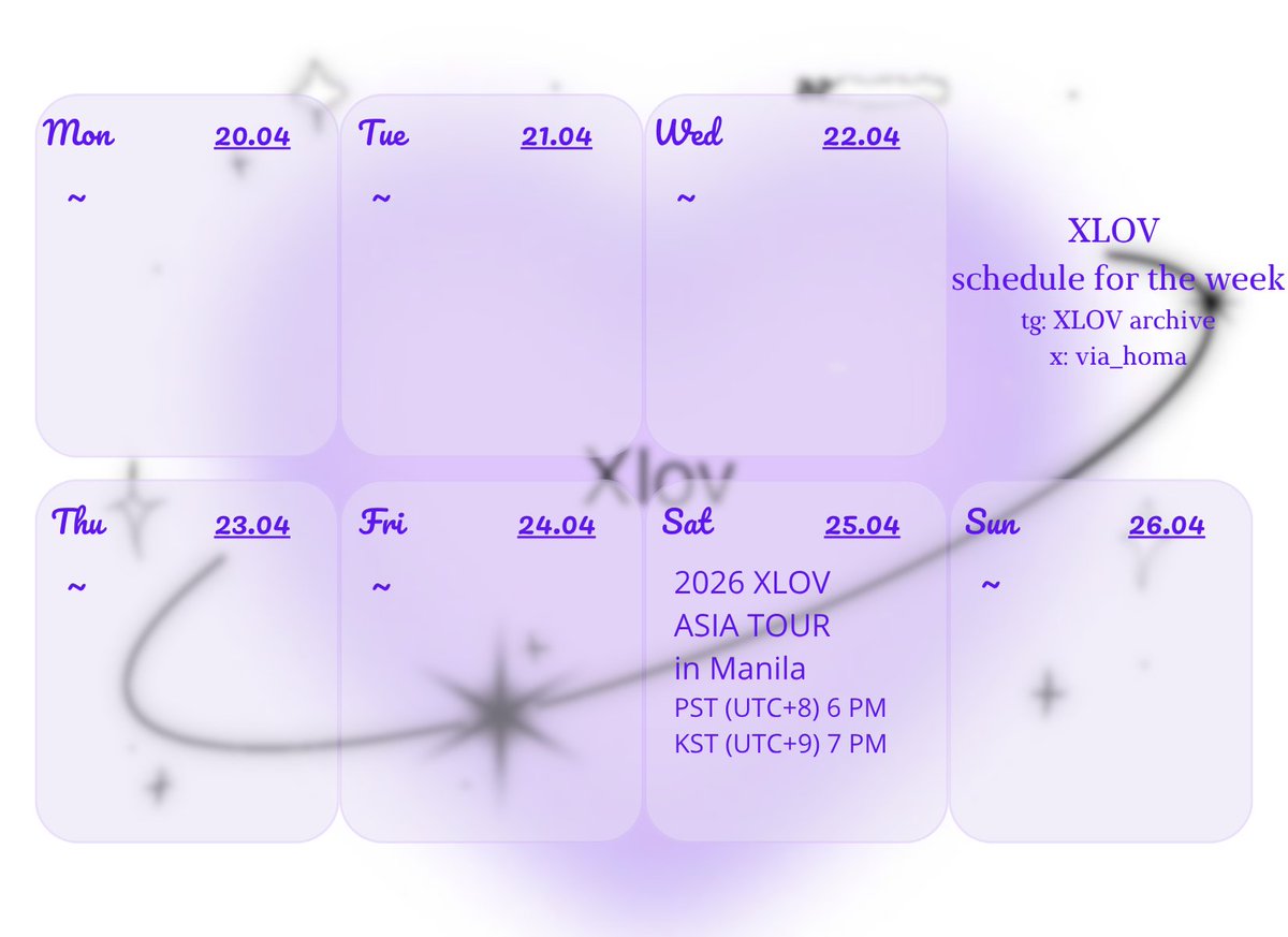 Hi! Yes, I'm still doing it. The guys' schedules will be more busy soon.
#XLOV 
#XLOV_schedule