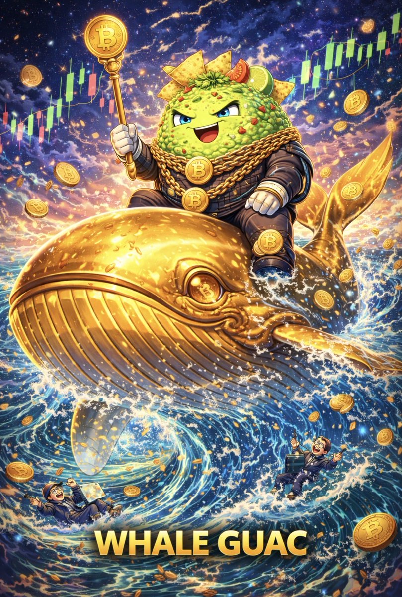 Rage4Crypto69's tweet image. Few Ever truly get to ride the Golden Whales Wave of Liquidity, let #Guac take you to new Horizons.