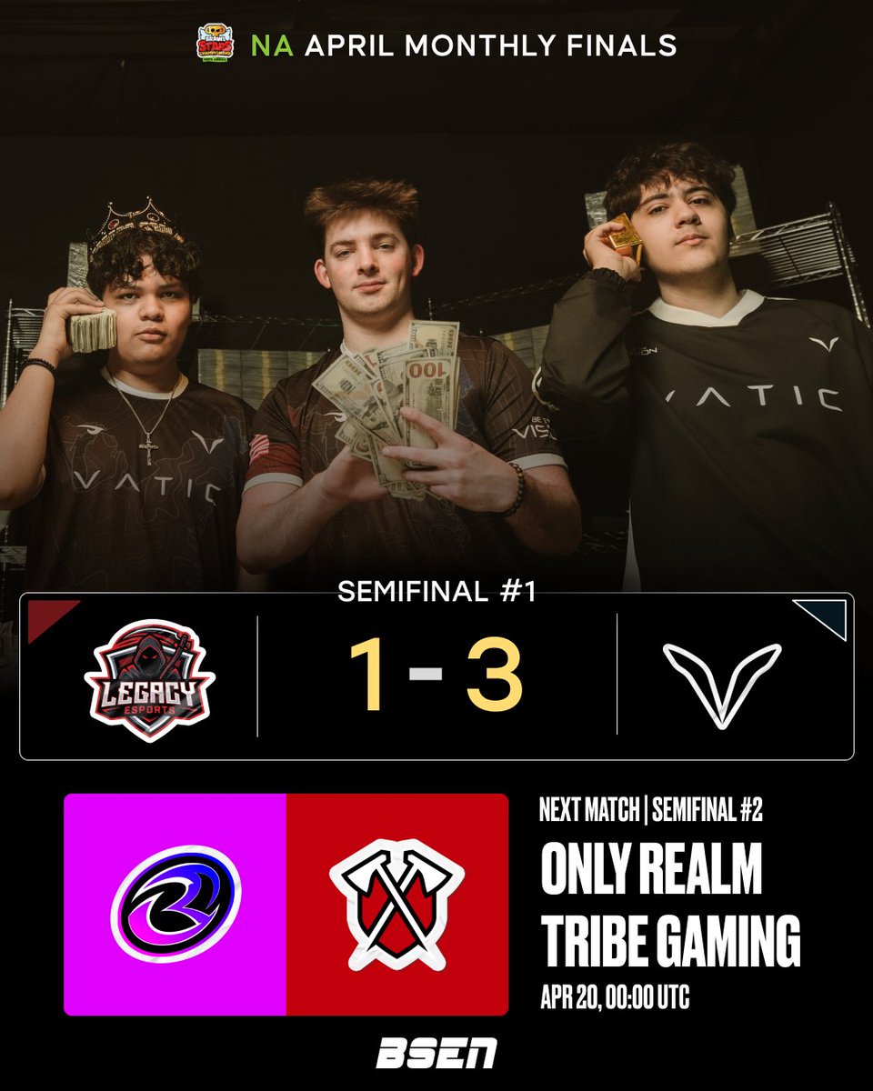 OfficialBSEN's tweet image. Class in session for @vatic_gg as they advance to their first Grand Finals of the year ✅

Next up: 
@OnlyRealmgg vs @TribeGaming 

#BSC26 #NA