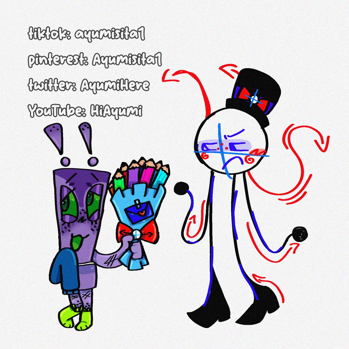 AyumiHere's tweet image. A VERY gay Exclamatic fanart for you guys sjsshja, I love them so much 😭😭🥺 @M000gos___  gave me the idea!!!
.
#osc #animaticbattle #exclamatic #objectfool #animatic #exclamationmark