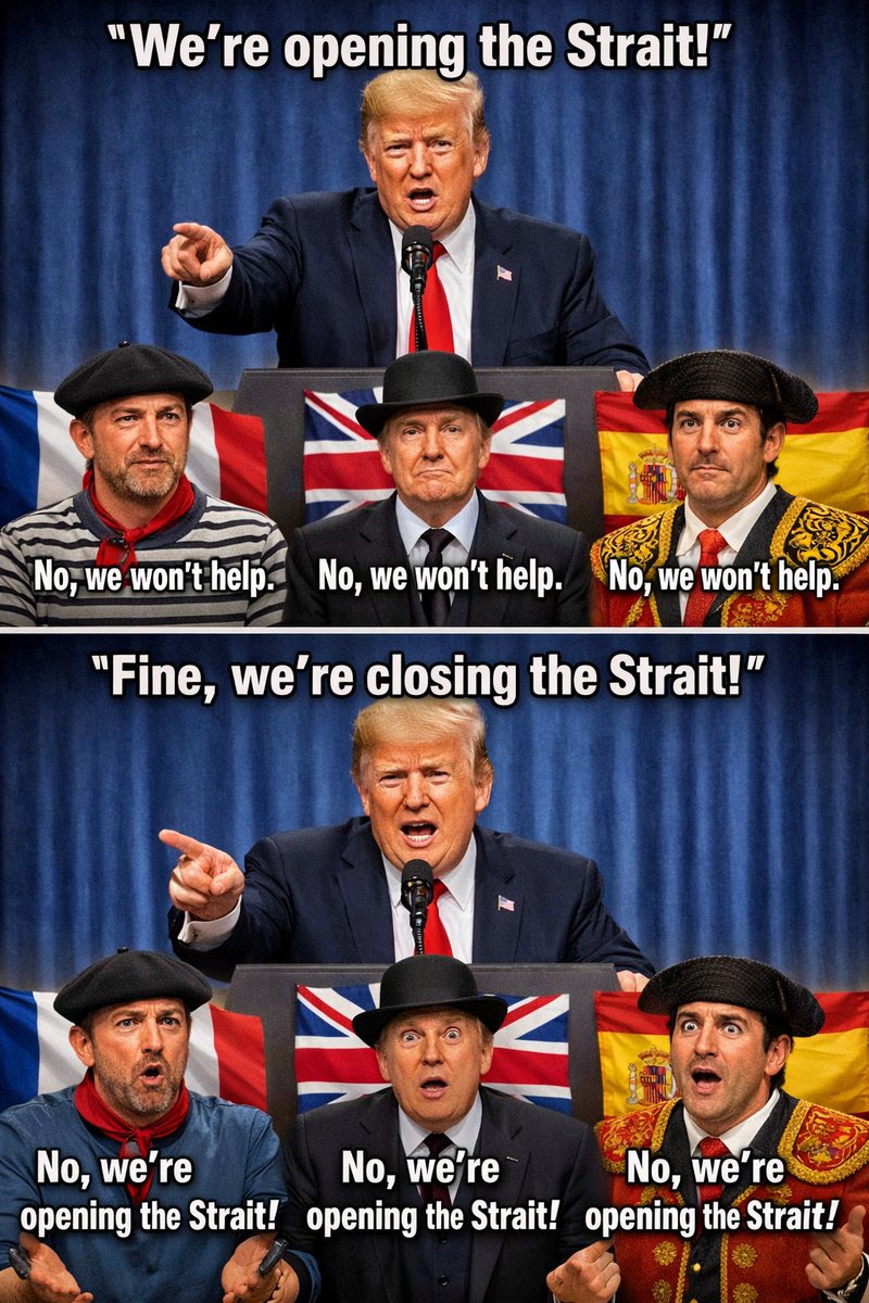 ArtConsult's tweet image. Nochmals zur #Wahrheit über die #StraßeVonHormus, die seitens parasitär-lobbyistischer #WEF-Politdarsteller wie #Merz, #Macron, #Starmer oder #PedroSánchez als "Katastrophe für die #EU" verkauft wird, um dem "Pöbel" #Inflation zu verkaufen und ihr geliebtes Regime zu protegieren: