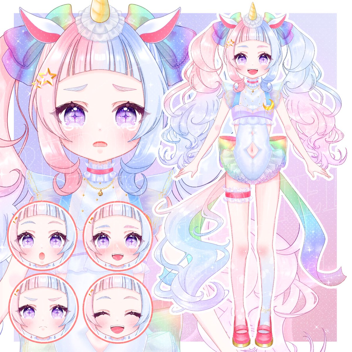 ユニコーンモチーフ🦄の女の子
販売しました！

アズカリにてお支払いの場合はお値引可能ですm(*_ _)m

skima.jp/profile?id=413…

#SKIMA #コミッション
 #有償依頼受付中